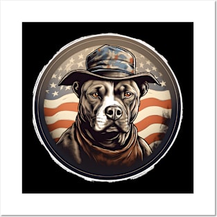 Patriotic Staffordshire Bull Terrier Posters and Art